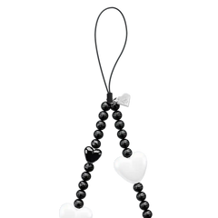 Black & White Heart Charm