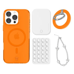 Neon Orange iPhone Bundle Set - Grip