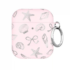 Pink Coastal Seashells AirPod Case