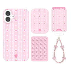 Strawberry Macaron iPhone Bundle Set - Wallet