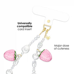 Strawberry Pearl Chain Phone Charm