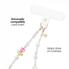 Tulip Pearl Chain Phone Charm
