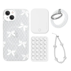 Vintage Lace Bows iPhone Bundle Set - Grip
