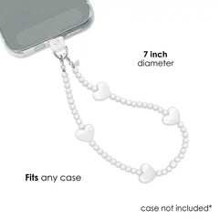 White Heart Phone Charm