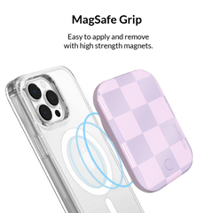 Lilac Vibe Checkered Portable MagSafe Charger Power Pack