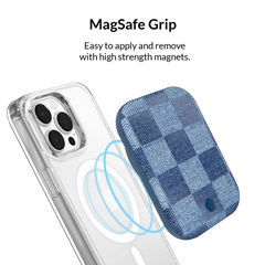 Denim Vibe Checkered Portable MagSafe Charger Power Pack