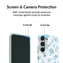 French Blue Floral Samsung Case