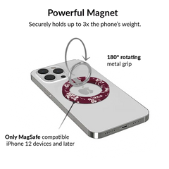 French Burgundy Floral MagSafe Grip Ring