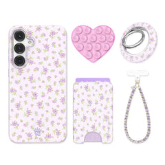 Dainty Lilac Floral Samsung Bundle Set