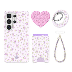 Dainty Lilac Floral Samsung Bundle Set