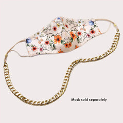Mask Chain Necklace - 12mm Curb in Gold