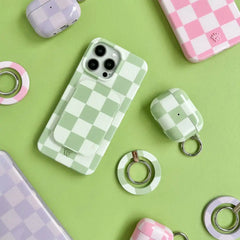Pistachio Vibe Checkered Portable MagSafe Charger Power Pack