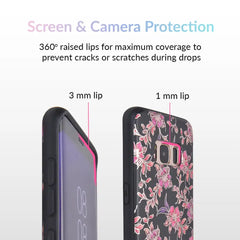 Midnight Floral Chrome Samsung Galaxy Case