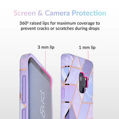 Purple Geometric Marble Samsung Case