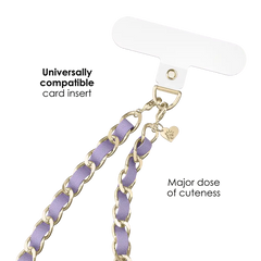 Lilac Leather Chain Phone Charm