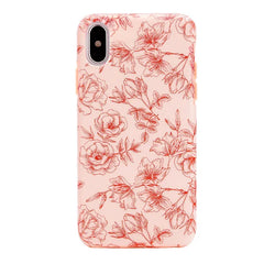 Nude Red Chrome Floral iPhone Case