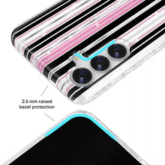 Pretty Punk Stripes Glitter Samsung Case