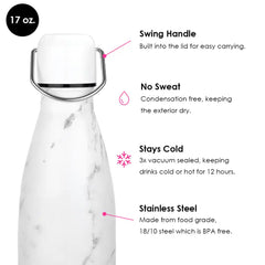 White Marble Water Bottle