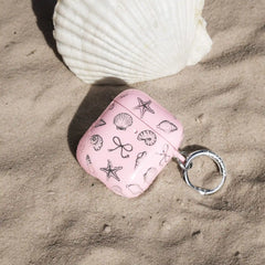 Pink Coastal Seashells AirPod Case