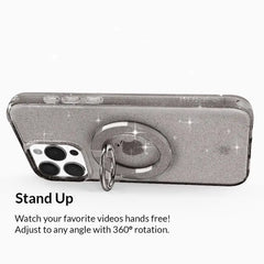 Grey Stardust Glitter MagSafe Grip Ring