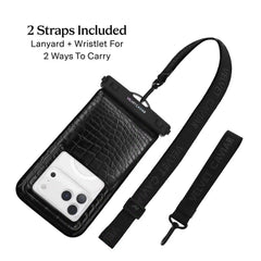 Black Croc Waterproof Floating Phone Pouch