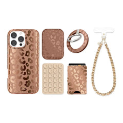 Bronze Chrome Leopard iPhone Bundle Set
