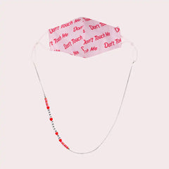 Mask Chain Necklace - 3mm Dont Touch Me Beads in Silver