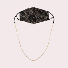 Mask Chain Necklace - 5mm Mixed Pearl in Gold