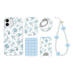 French Blue Floral iPhone Bundle Set
