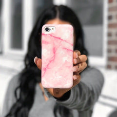 Pink Streak Marble iPhone Case