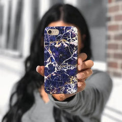 Midnight Gold Marble iPhone Case
