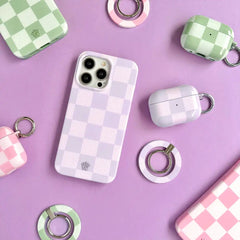 Lilac Vibe Checkered AirPod Case