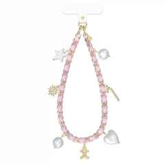 Pink Holiday Leather Chain Phone Charm