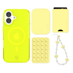 Neon Yellow iPhone Bundle Set - Wallet