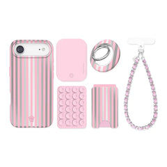 Pink Chrome Stripes iPhone Bundle Set