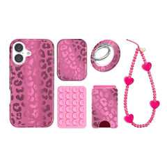 Pink Ruby Leopard iPhone Bundle Set