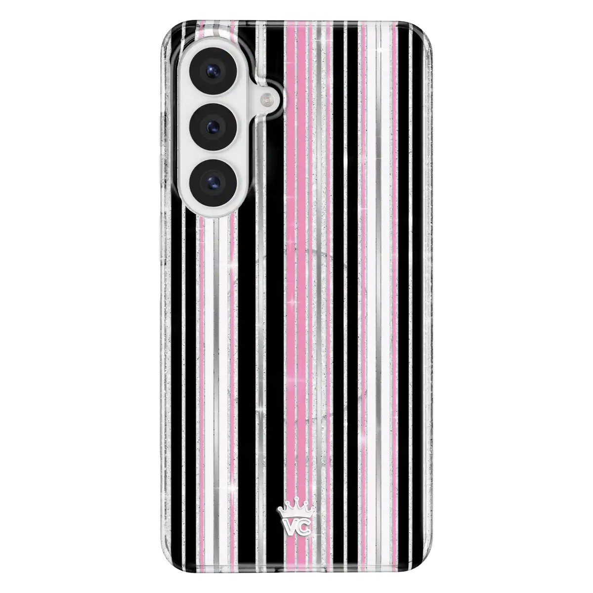 Pretty Punk Stripes Glitter Samsung Case