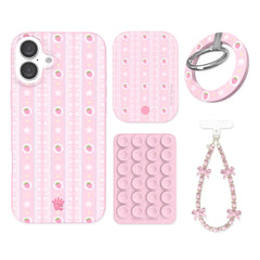 Strawberry Macaron iPhone Bundle Set - Grip