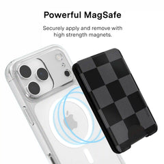 Noir Vibe Checkered Magsafe Wallet