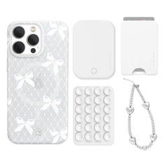 Vintage Lace Bows iPhone Bundle Set - Wallet