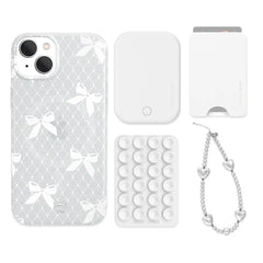 Vintage Lace Bows iPhone Bundle Set - Wallet