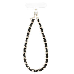 Black Leather Chain Phone Charm