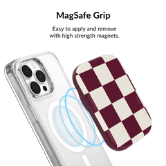 Burgundy Vibe Checker Portable MagSafe Charger Power Pack