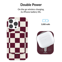 Burgundy Vibe Checker Portable MagSafe Charger Power Pack