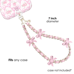 Pink Bow Leather Chain Phone Charm