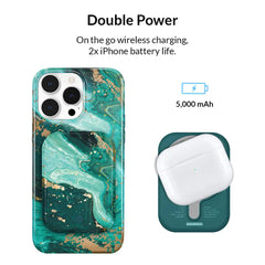 Emerald Marble Portable MagSafe Charger Power Pack