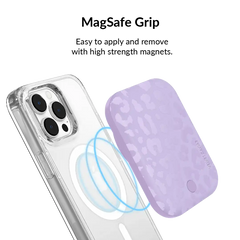 Lilac Leopard Portable MagSafe Charger Power Pack